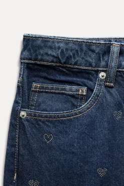 Best JEANS TRF WIDE LEG STRASS CORAZONES TIRO MEDIO Mujer Jeans