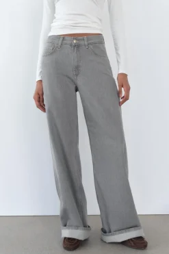 Discount JEANS TRF WIDE LEG TIRO ALTO TRABILLA Mujer Jeans