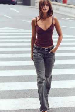 Online JEANS TRF WIDE LEG TIRO BAJO Mujer Jeans