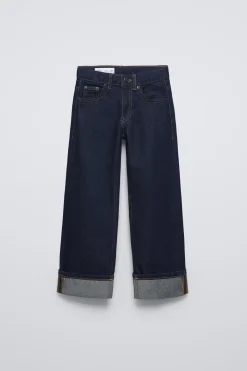Niños ZARA 6 - 14 Años·Jeans<JEANS WIDE LEG BAJO VUELTA