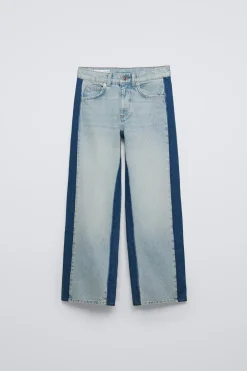 Niños ZARA 6 - 14 Años·Jeans<JEANS WIDE LEG BANDA LATERAL