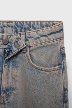 Niños ZARA Z3D +14 Años·Partes De Abajo<JEANS WIDE LEG EFECTO DESTEÑIDO