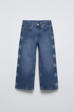 Niños ZARA 6 - 14 Años·Jeans<JEANS WIDE LEG ESTRELLAS