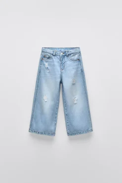 Niños ZARA 1½ - 6 Años·Jeans / Denim|6 - 18 Meses·Pantalones / Leggings<JEANS WIDE LEG ROTOS
