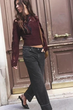 Hot JEANS Z1975 STRAIGHT TIRO ALTO VUELTA BAJO Mujer Jeans