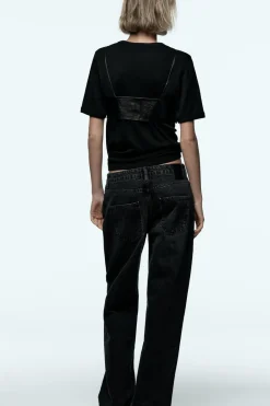 Hot JEANS Z1975 STRAIGHT TIRO ALTO FULL LENGTH Mujer Jeans