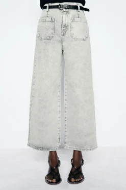 Online JEANS Z1975 WIDE LEG CROPPED TIRO ALTO CINTURÓN Mujer Jeans