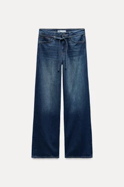 Hot JEANS Z1975 WIDE LEG TIRO ALTO CINTURÓN Mujer Jeans