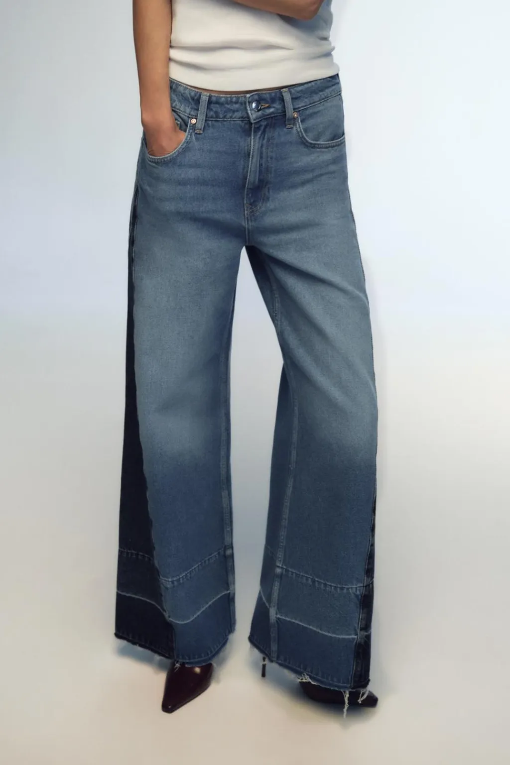 New JEANS Z1975 WIDE LEG TIRO MEDIO COMBINADO Mujer Jeans