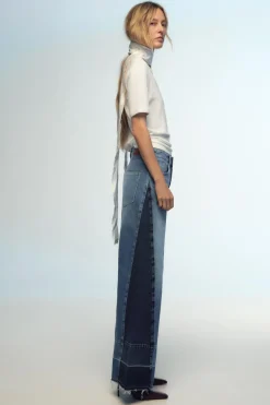 New JEANS Z1975 WIDE LEG TIRO MEDIO COMBINADO Mujer Jeans