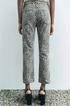 Fashion JEANS ZW COLLECTION BOOTCUT TIRO ALTO CROPPED ESTAMPADO Mujer Jeans