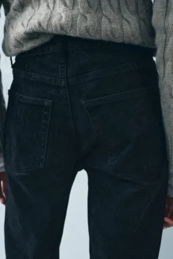 Online JEANS ZW COLLECTION BOOTCUT CROPPED TIRO ALTO FLOCADO Mujer Jeans