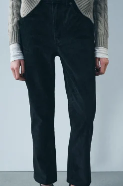 Online JEANS ZW COLLECTION BOOTCUT CROPPED TIRO ALTO FLOCADO Mujer Jeans