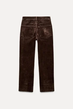 Discount JEANS ZW COLLECTION BOOTCUT CROPPED TIRO ALTO FLOCADO Mujer Jeans