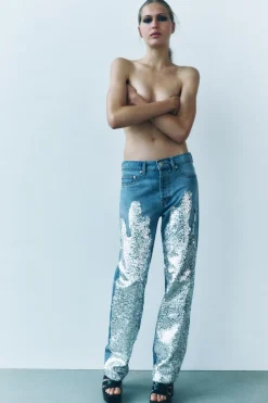 New JEANS ZW COLLECTION LENTEJUELAS Mujer Jeans