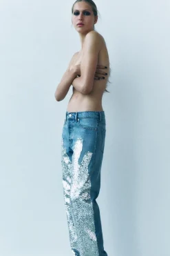 New JEANS ZW COLLECTION LENTEJUELAS Mujer Jeans