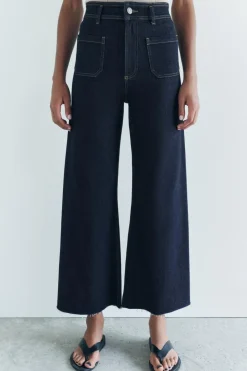 Hot JEANS ZW COLLECTION MARINE STRAIGHT TIRO ALTO BOLSILLOS Mujer Jeans