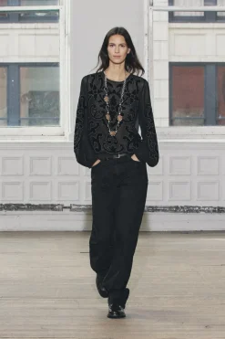 Online JEANS ZW COLLECTION RECTOS FLOCADOS TIRO MEDIO Mujer Jeans