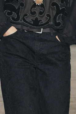 Online JEANS ZW COLLECTION RECTOS FLOCADOS TIRO MEDIO Mujer Jeans