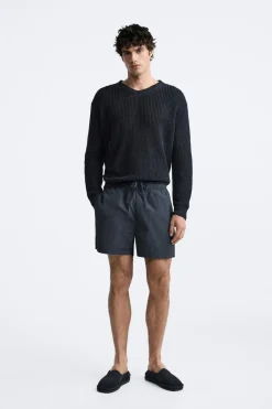 Hot JERSEY 100 % LINO PUNTO PERLADO Hombre Jerséis / Chaquetas