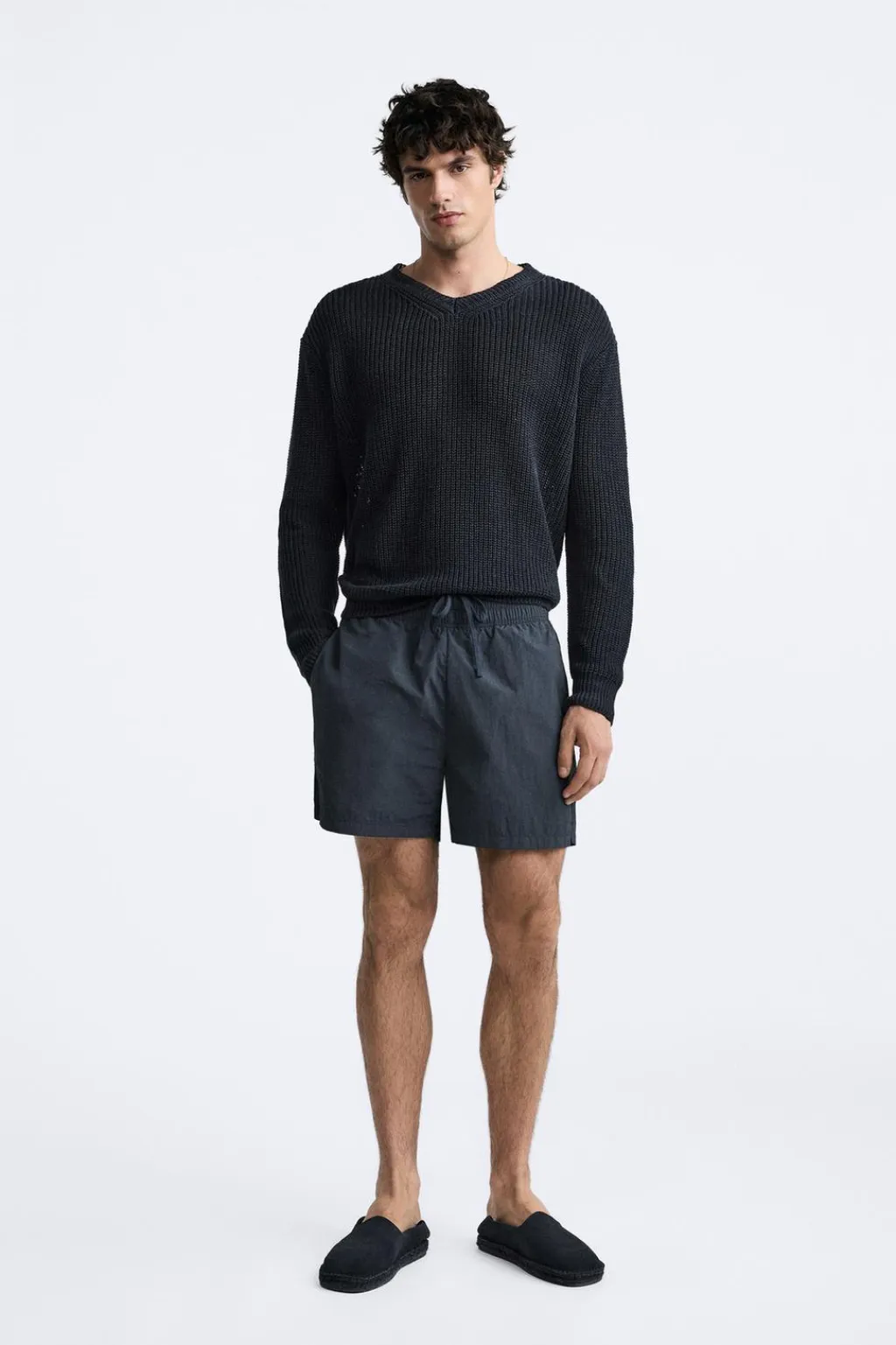 Hot JERSEY 100 % LINO PUNTO PERLADO Hombre Jerséis / Chaquetas