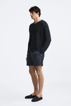 Hot JERSEY 100 % LINO PUNTO PERLADO Hombre Jerséis / Chaquetas