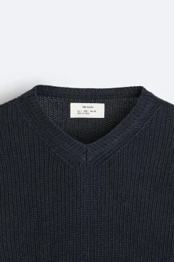 Hot JERSEY 100 % LINO PUNTO PERLADO Hombre Jerséis / Chaquetas