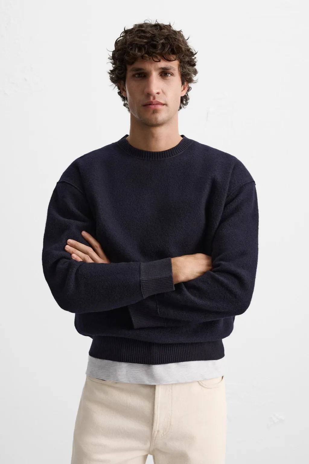 Hot JERSEY 100% LANA CROPPED FIT Hombre Jerséis / Chaquetas