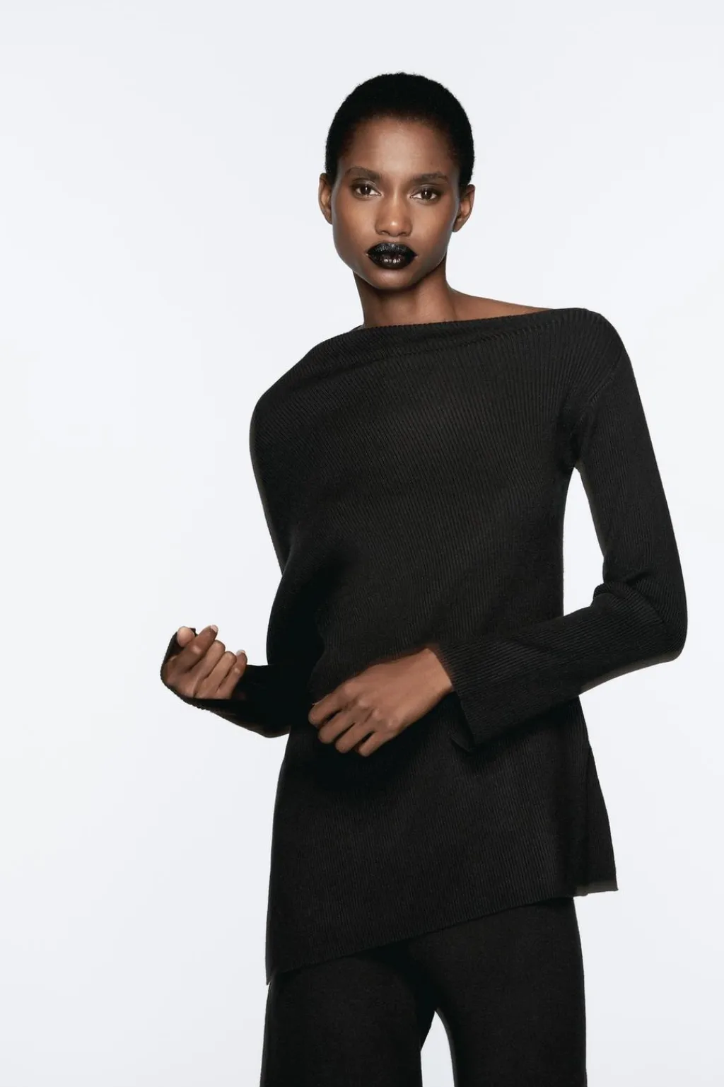 Online JERSEY ASIMÉTRICO PUNTO RIB Mujer Cárdigan / Jerséis|Punto