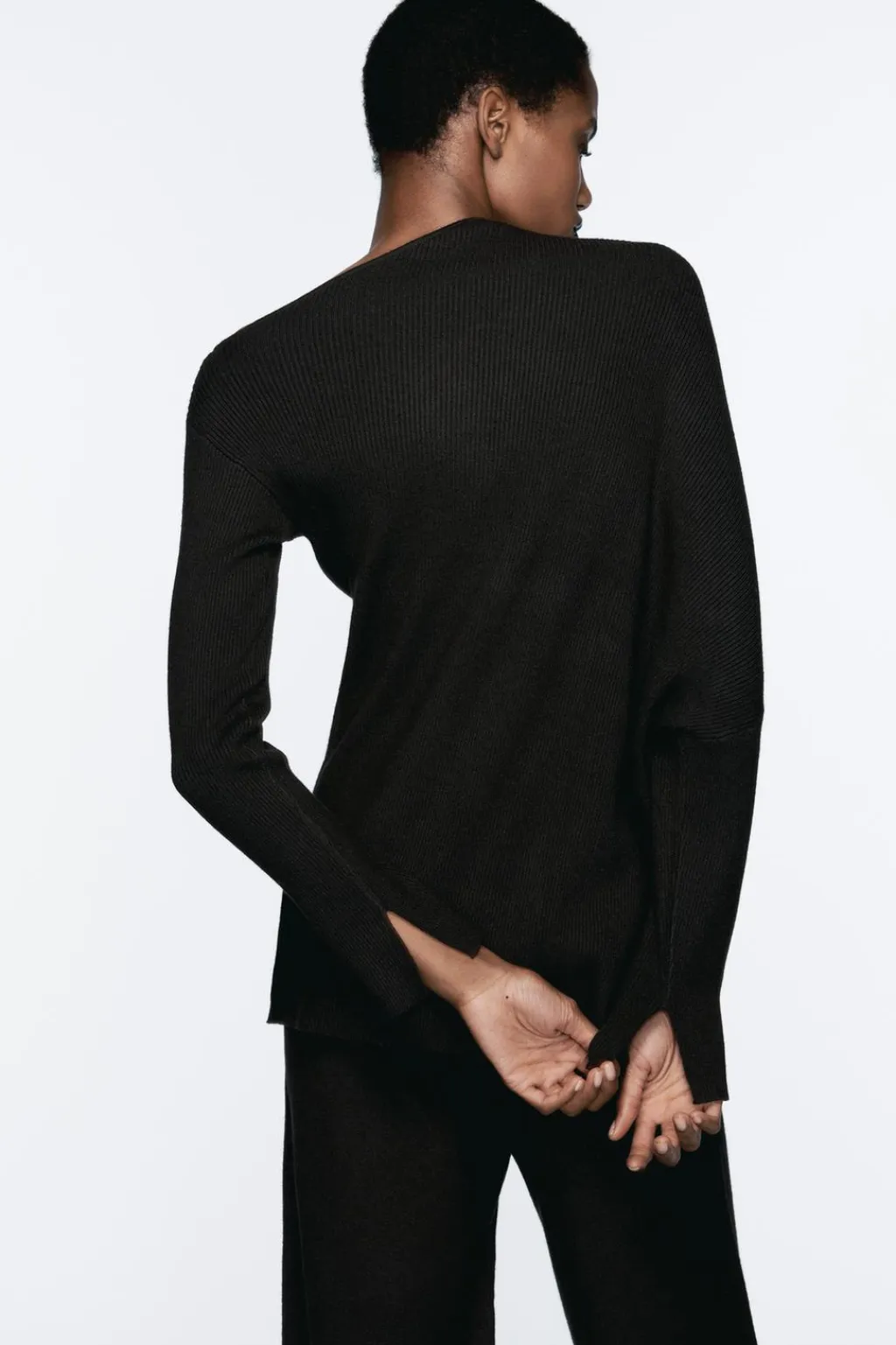 Online JERSEY ASIMÉTRICO PUNTO RIB Mujer Cárdigan / Jerséis|Punto