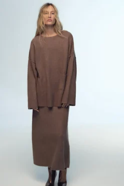 Fashion JERSEY BOLSILLO PUNTO LISO Mujer Cárdigan / Jerséis|Punto