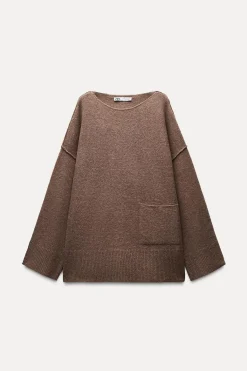 Fashion JERSEY BOLSILLO PUNTO LISO Mujer Cárdigan / Jerséis|Punto