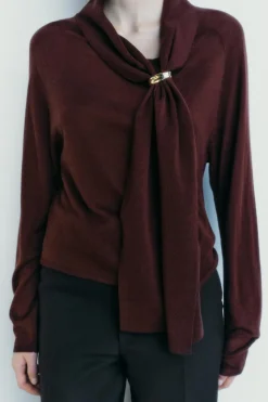 Sale JERSEY BROCHE CON LANA Mujer Cárdigan / Jerséis|Punto