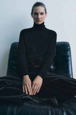 New JERSEY BÁSICO 100% LANA CUELLO SUBIDO Mujer Cárdigan / Jerséis|Punto