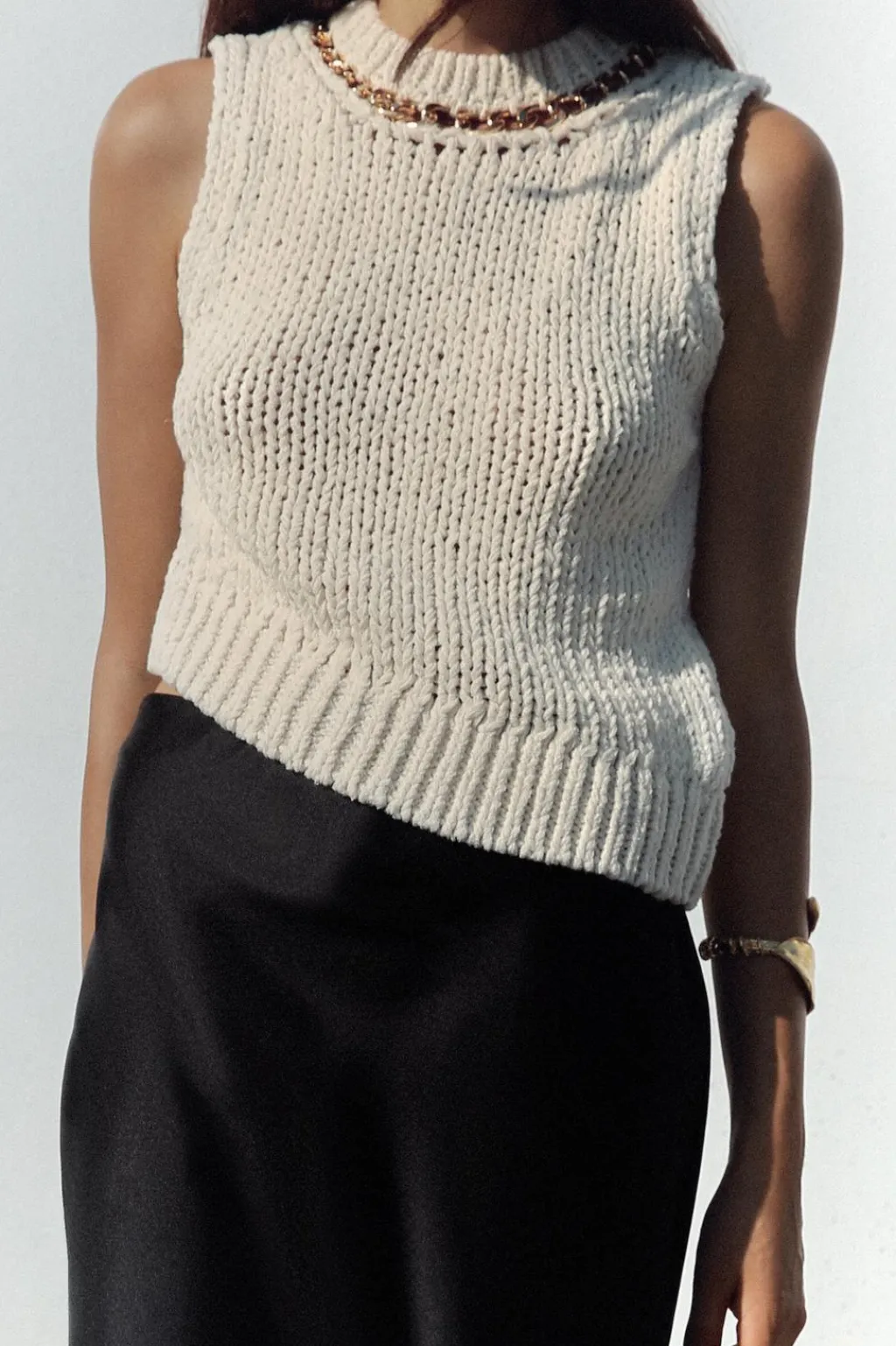 Hot JERSEY CHALECO CADENA PUNTO Mujer Cárdigan / Jerséis|Punto