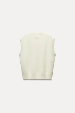 Online JERSEY CHALECO LISO CON LANA Y ALPACA Mujer Cárdigan / Jerséis|Punto