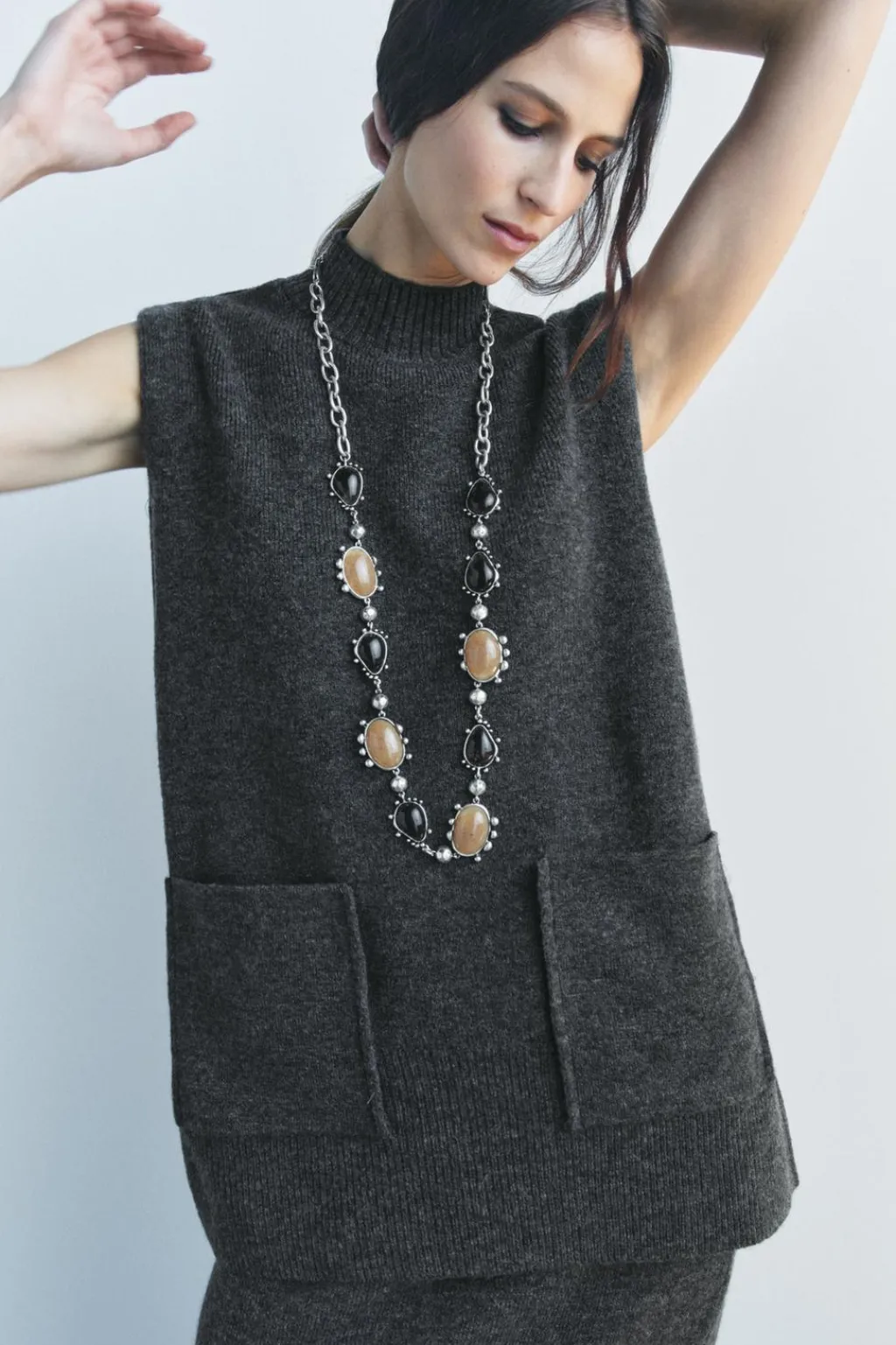 Fashion JERSEY CHALECO OVERSIZE Mujer Cárdigan / Jerséis|Punto