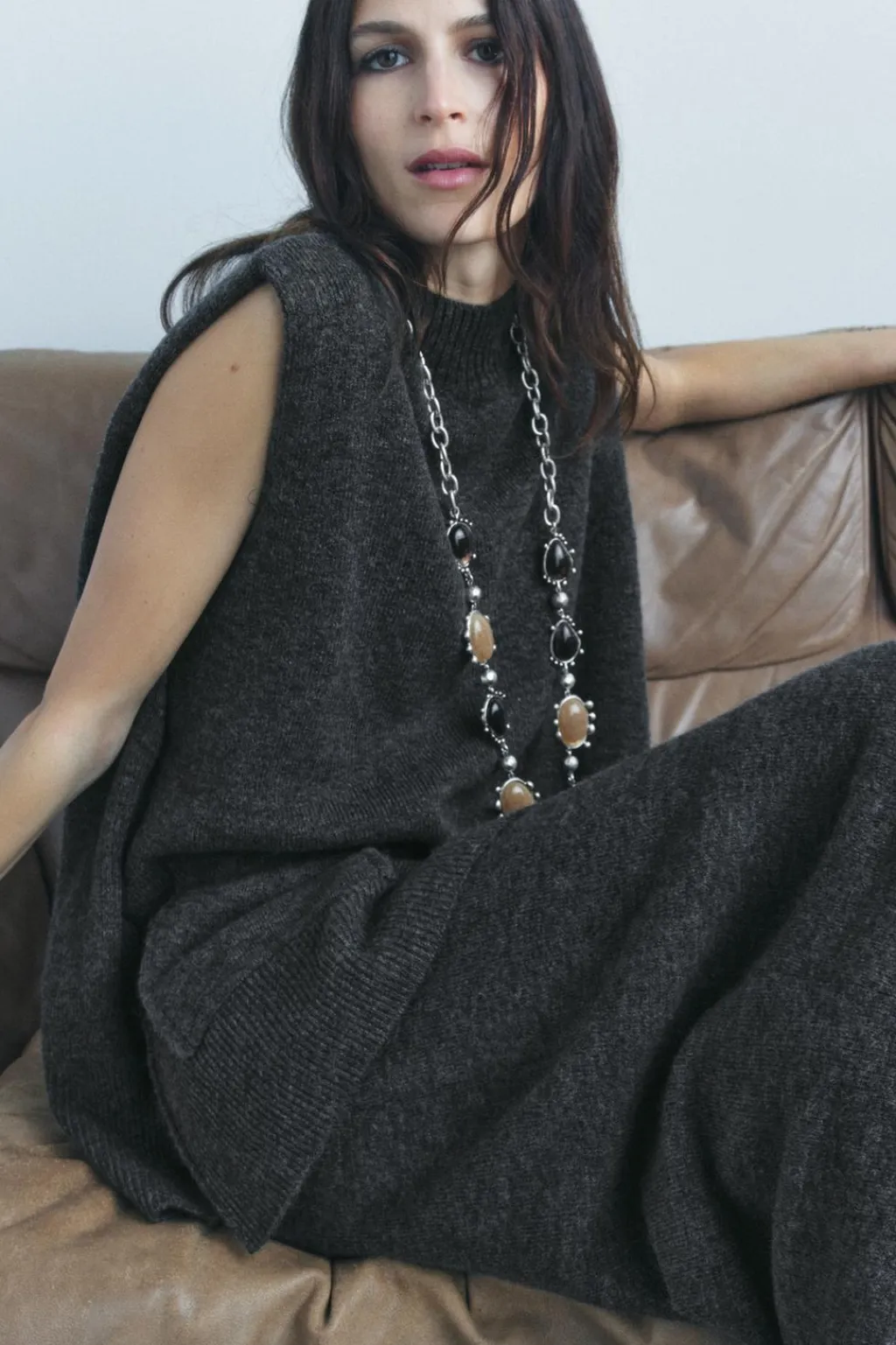 Fashion JERSEY CHALECO OVERSIZE Mujer Cárdigan / Jerséis|Punto