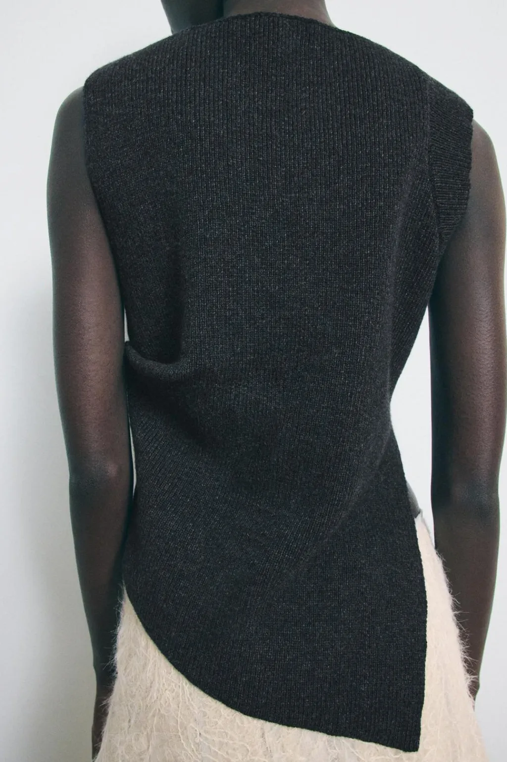 Hot JERSEY CHALECO PLIEGUE LATERAL CON LANA Mujer Cárdigan / Jerséis|Punto