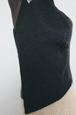 Hot JERSEY CHALECO PLIEGUE LATERAL CON LANA Mujer Cárdigan / Jerséis|Punto