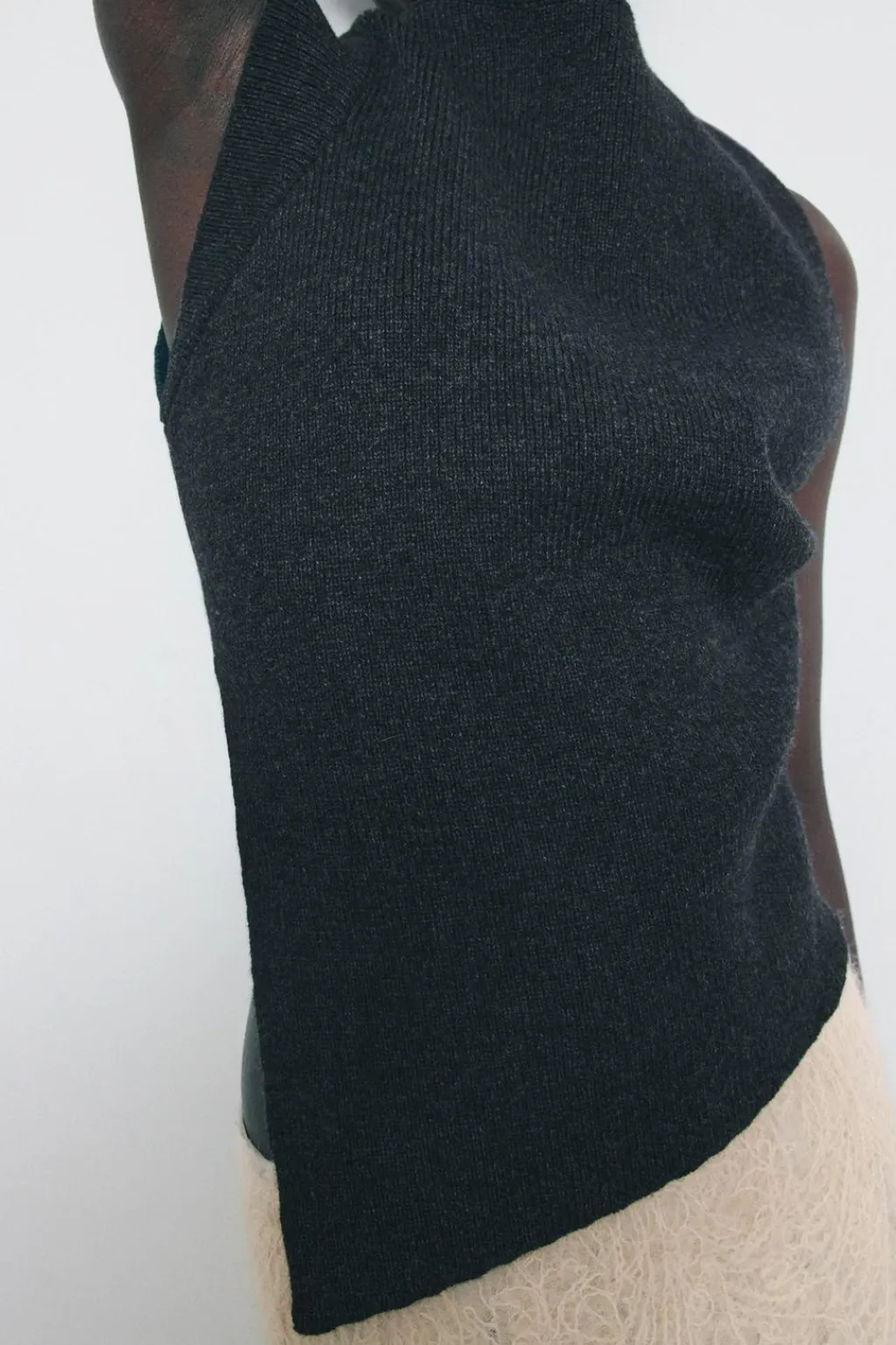 Hot JERSEY CHALECO PLIEGUE LATERAL CON LANA Mujer Cárdigan / Jerséis|Punto