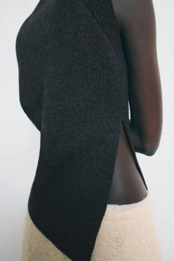 Hot JERSEY CHALECO PLIEGUE LATERAL CON LANA Mujer Cárdigan / Jerséis|Punto