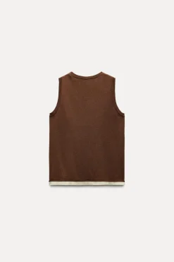 Clearance JERSEY CHALECO PUNTO ACABADOS COMBINADOS Mujer Cárdigan / Jerséis|Punto