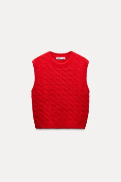 Hot JERSEY CHALECO PUNTO CABLES TACTO SUAVE Mujer Cárdigan / Jerséis|Punto