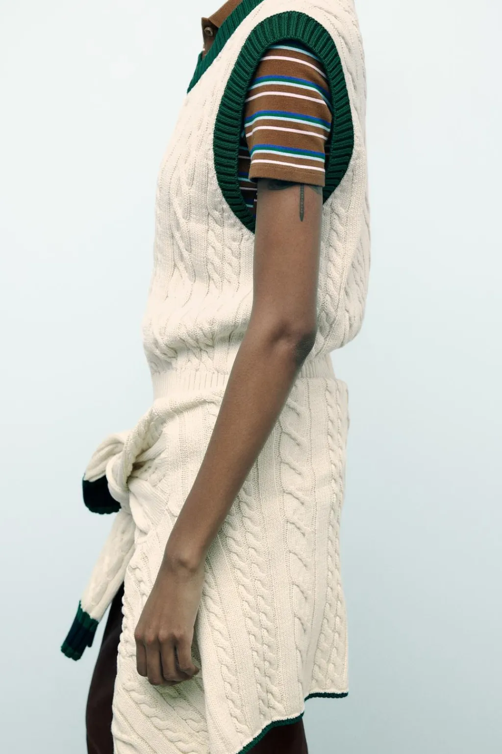 Fashion JERSEY CHALECO PUNTO CABLES Mujer Cárdigan / Jerséis|Punto