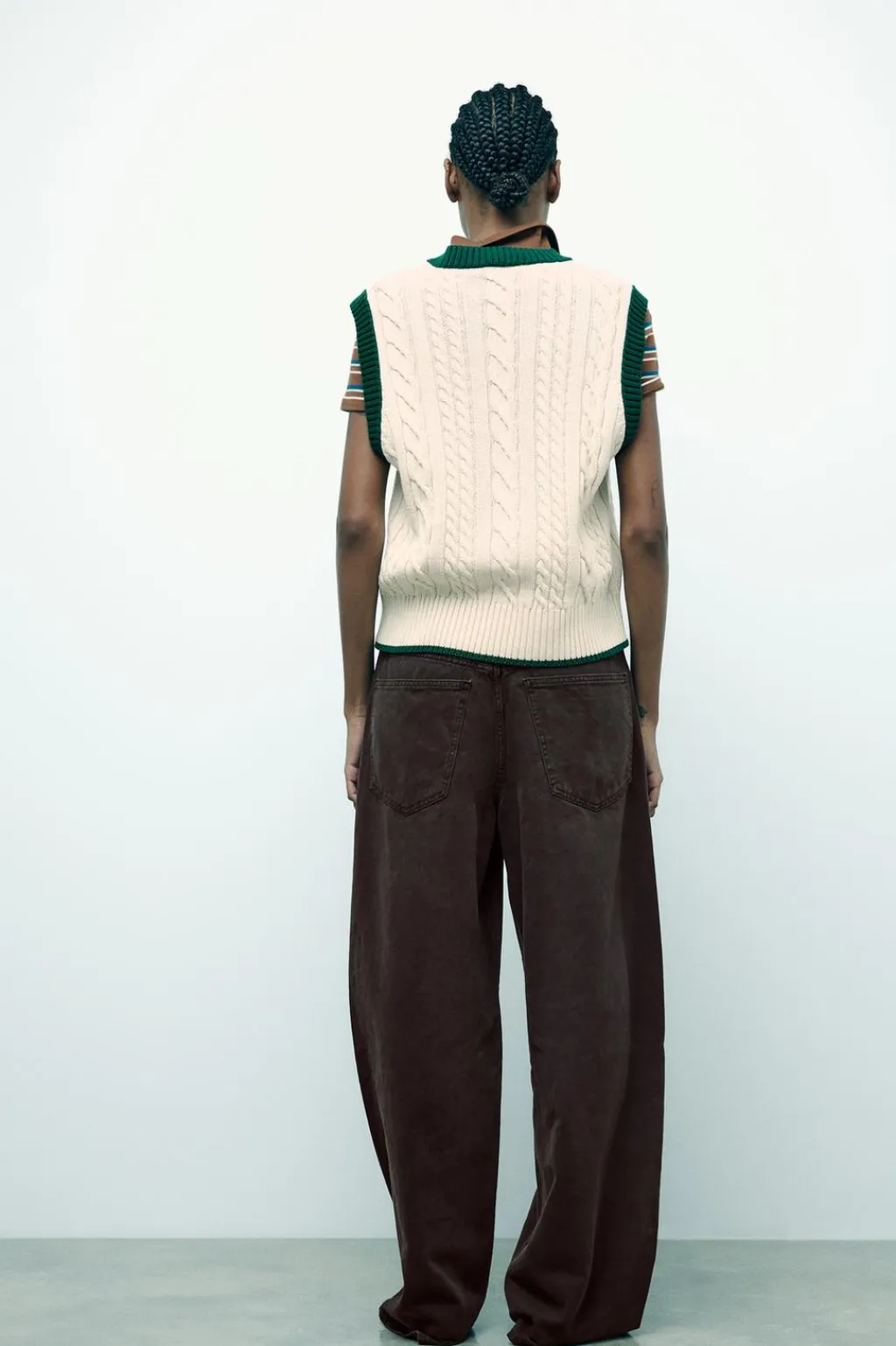 Fashion JERSEY CHALECO PUNTO CABLES Mujer Cárdigan / Jerséis|Punto