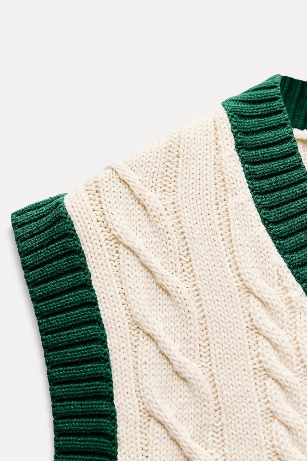 Fashion JERSEY CHALECO PUNTO CABLES Mujer Cárdigan / Jerséis|Punto