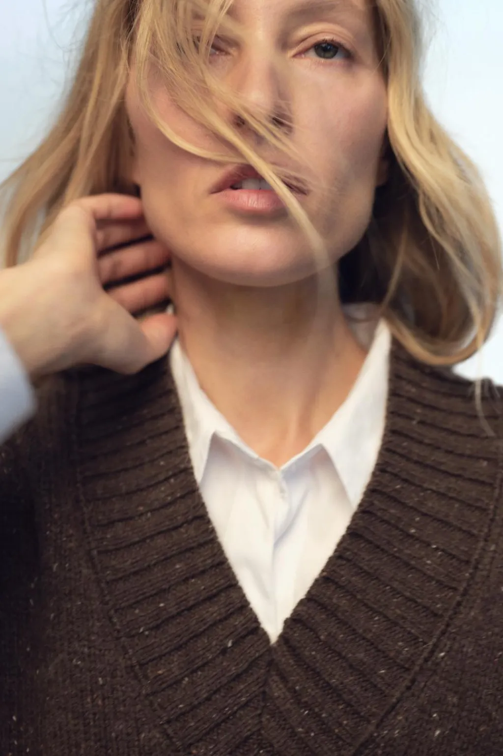 Hot JERSEY CHALECO PUNTO CUELLO PICO Mujer Cárdigan / Jerséis|Punto