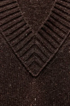 Hot JERSEY CHALECO PUNTO CUELLO PICO Mujer Cárdigan / Jerséis|Punto