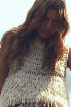 Sale JERSEY CHALECO PUNTO ESTRUCTURA FLECOS Mujer Cárdigan / Jerséis|Punto